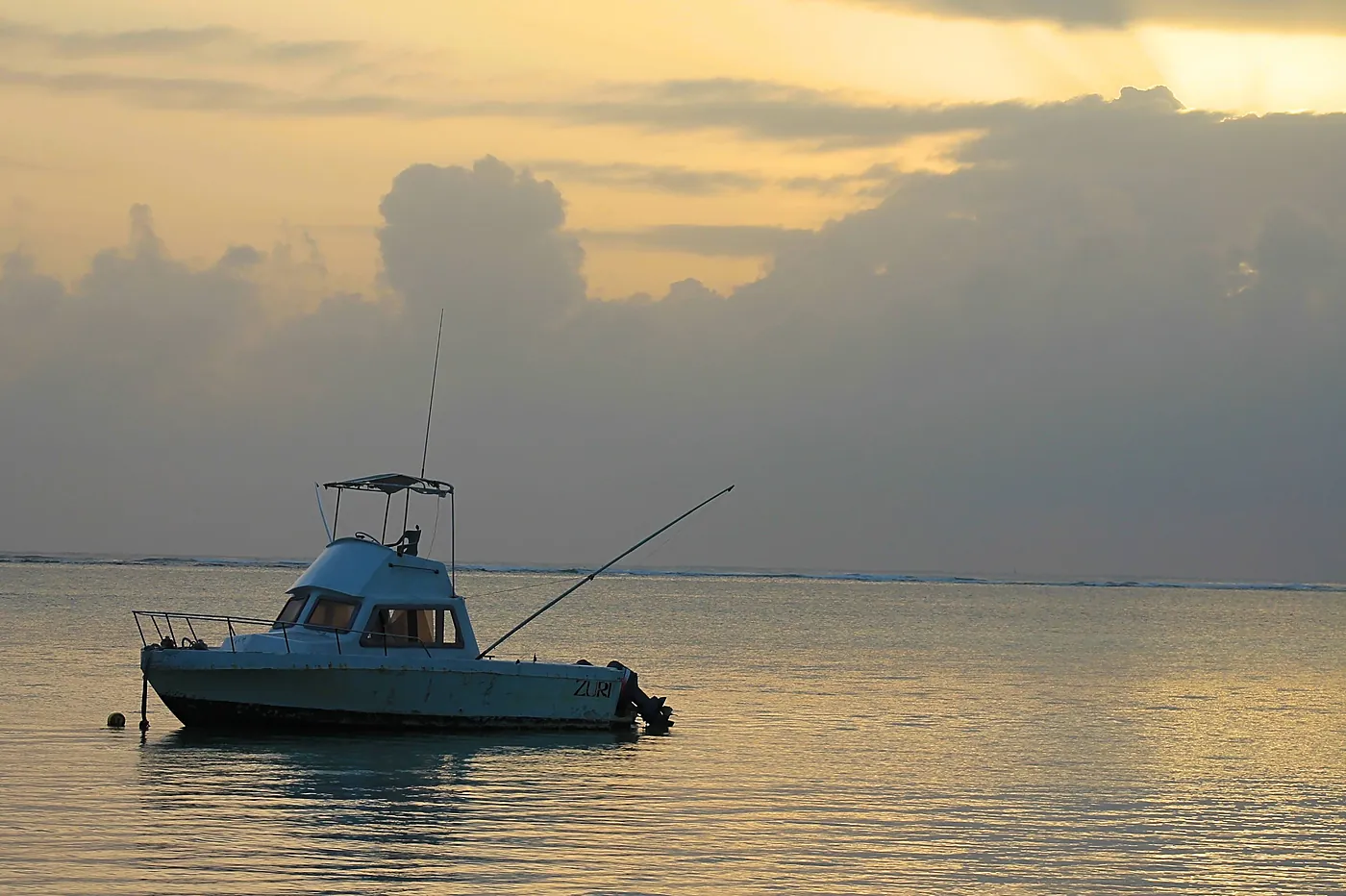 Sunset over the water at Diani Beach